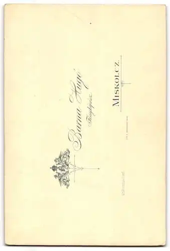 Fotografie Barna, Miskolcz, Stehender Herr mit Schnurrbart