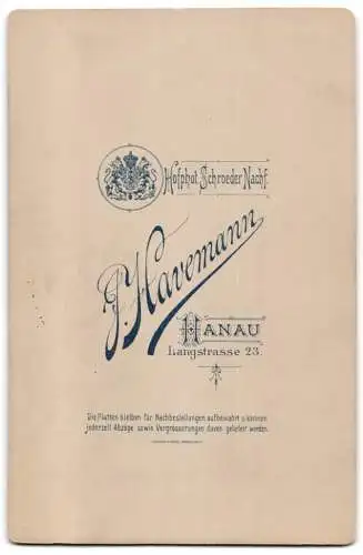 Fotografie J. Havemann, Hanau a. Main, Langstr. 23, Porträt einer jungen Frau in feinem Spitzenkragen