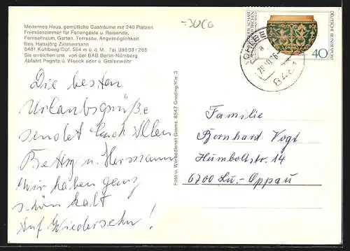 AK Kohlberg /Opf., Hotel Gasthof Weisser Schwan, Bes. Hansjörn Zimmermann, Aussen- und Innenansicht