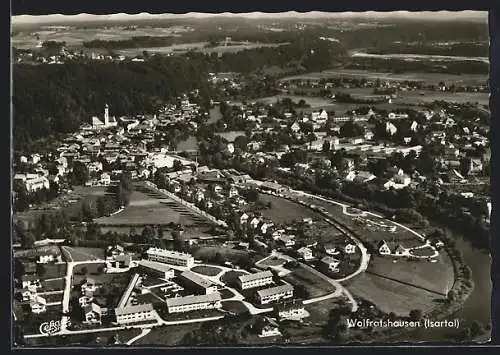 AK Wolfratshausen /Isartal, Ortsansicht aus der Vogelschau