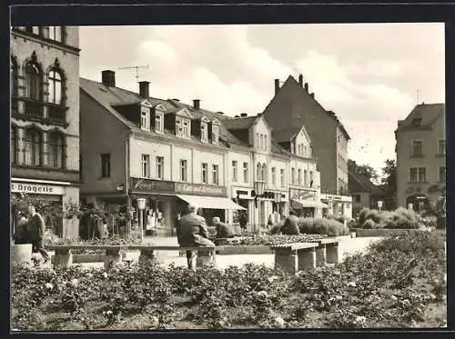 AK Aue / Sa., Altmarkt mit Geschäften