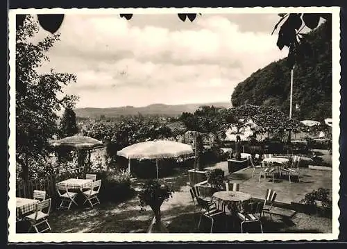 AK Bad Pyrmont, Café König-Luisen-Stein, Am Königsberg, Bes. G. Schmidt, Aussenansicht