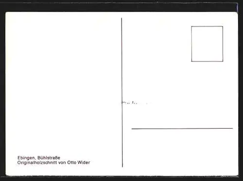 Künstler-AK Ebingen, Bühlstrasse, Holzschnitt von Otto Wider