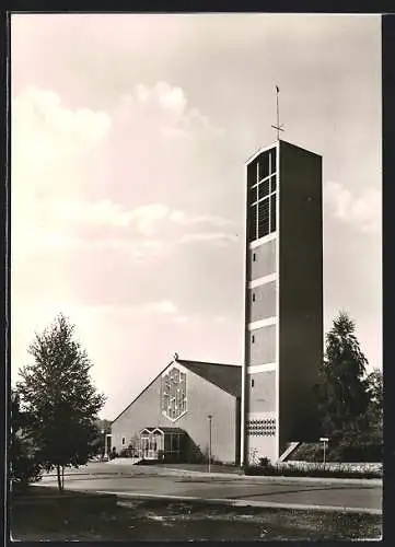 AK Landau /Pfalz, Kirche St. Albert mit Strassenpartie