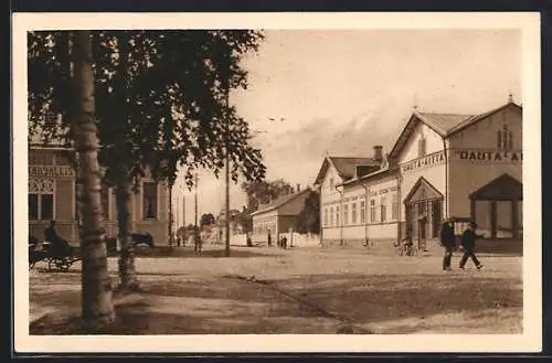 AK Joensuu, Strassenpartie mit einer Kutsche