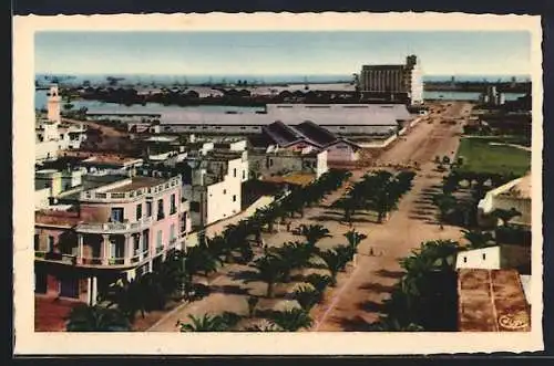 AK Casablanca, Boulevard 4 Zouaves et vue générale sur le Port