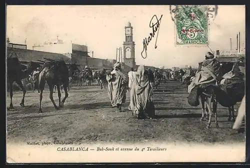 AK Casablanca, Bab-Souk et avenue dz 4 Tirailleurs