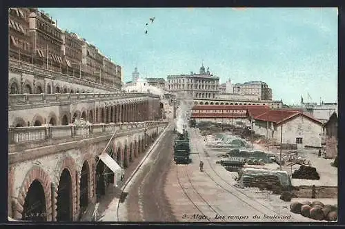 AK Alger, Les rampes du boulevard, Eisenbahn