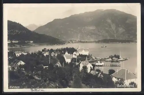 AK Balestrand, Ortspartie am Wasser