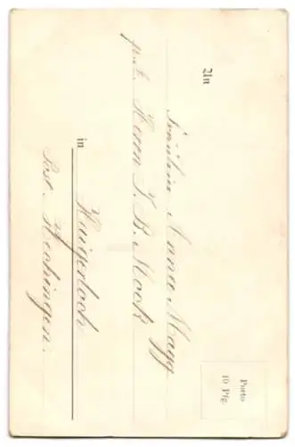 Seiden-AK Rose mit roter Blüte in Passepartout mit Schmetterlingen