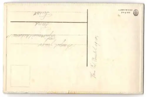 Seiden-AK Korb mit Vergissmeinnicht und blauen Schleifen