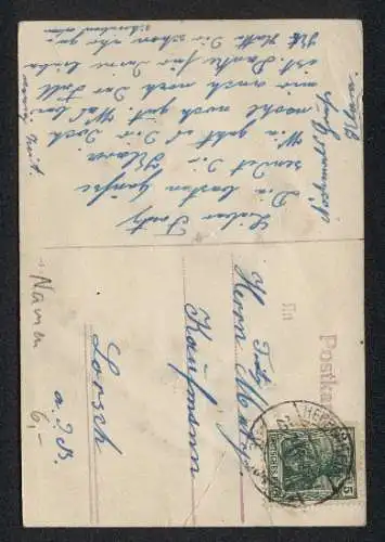 Glitzer-Perl-AK Viele Grüsse von Klara, Blumen mit Glitzer-Perlen