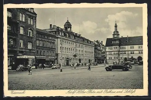 AK Eisenach, Platz mit Rathaus u. Schloss