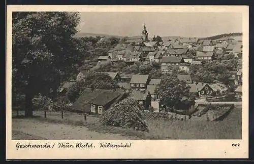 AK Geschwenda /Th., Teilansicht aus der Vogelschau