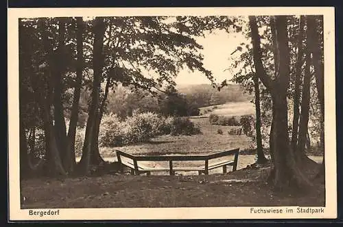 AK Hamburg-Bergedorf, Fuchswiese im Stadpark