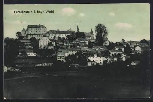 AK Fürstenstein / bayr. Wald, Ortsansicht aus der Vogelschau