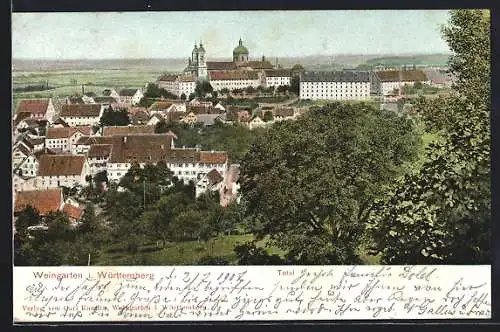 AK Weingarten / Württ., Teilansicht mit Schloss