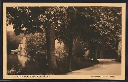 AK Lasbecker Mühle, Weg am Teich