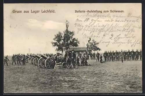 AK Lechfeld, Batterie-Aufstellung zum Schiessen