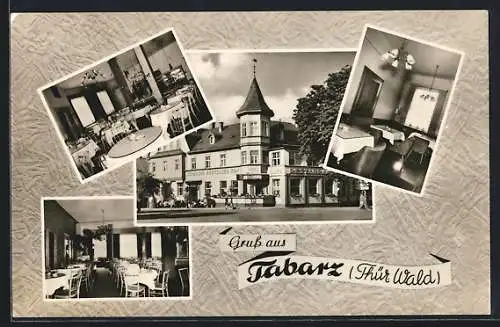 AK Tabarz im Thür. Wald, Kurhotel Deutscher Hof, Aussenansicht, in den Gasträumen