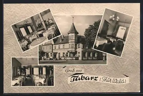 AK Tabarz im Thür. Wald, Kurhotel Deutscher Hof, Aussenansicht, in den Gasträumen