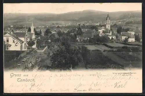 AK Tambach / Thür. Wald, Ortsansicht aus der Vogelschau