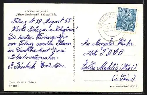AK Tabarz, FDGB-Ferienheim Theo Neubauer