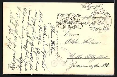 AK Schweinfurt a. Main, Schloss Mainberg, Friedrich-Rückert-Denkmal, Mainpartie