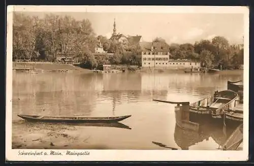 AK Schweinfurt, Mainpartie, Ortsansicht