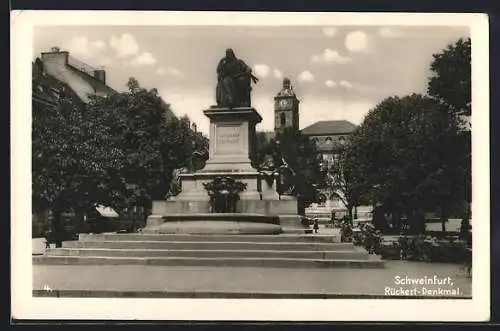 AK Schweinfurt, Blick aufs Rückert-Denkmal