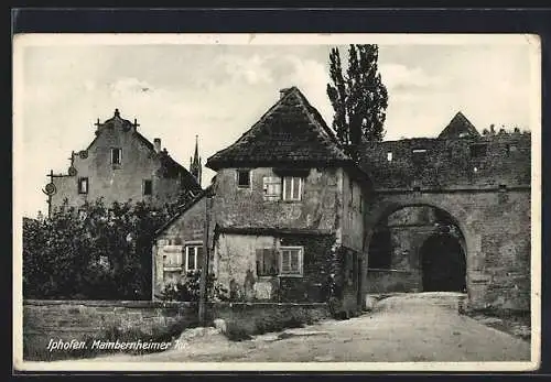 AK Iphofen, Blick durch das Mainbernheimer Tor