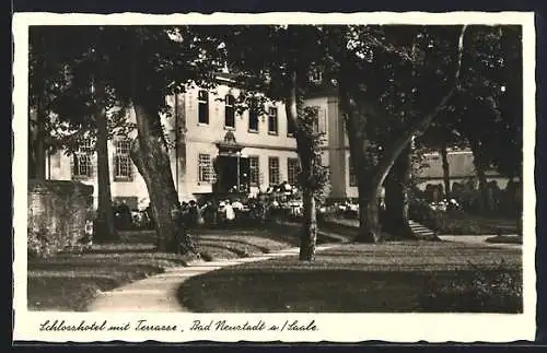 AK Bad Neustadt a. Saale, Schlosshotel mit Terrasse