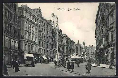 AK Wien, Graben, Ansicht mit Dreifaltigkeitssäule