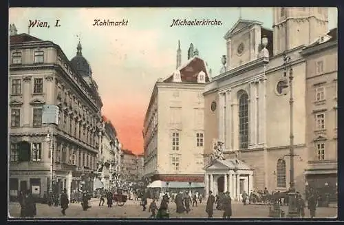 AK Wien, Kohlmarkt mit Michaelerkirche