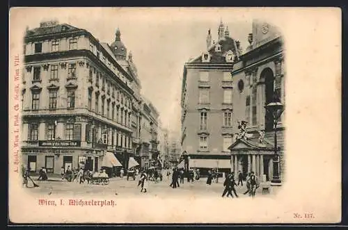 AK Wien, Ortspartie mit dem Michaelerplatz