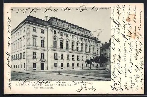 AK Wien, Minoritenplatz, Haus-, Hof- und Staatsarchiv