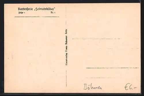AK Brüx / Most, Platz mit Kirche
