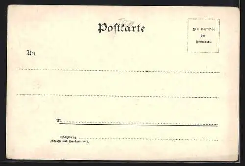 Lithographie Herrnskretschen, Ortspartie vom Wasser aus