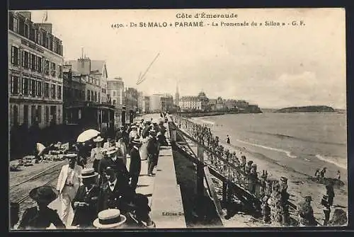 AK Saint-Malo /Côte d`Émeraude, De St-Malo à Paramé, La Promenade du Sillon