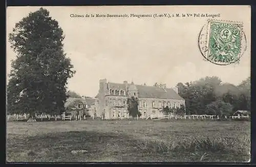 AK Pleugueneuc /I.-et-V., Château de la Motte-Beaumanoir à M. le Vte Pol de lorgeril