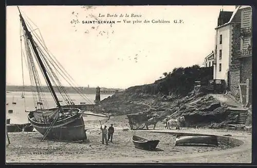 AK Saint-Servan, Les Bords de la Rance, Vue prise des Corbières