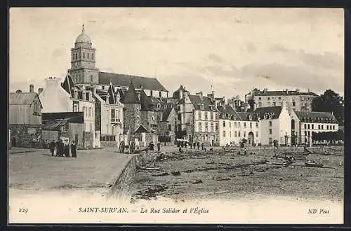 AK Saint-Servan, La Rue Solidor et l`Église