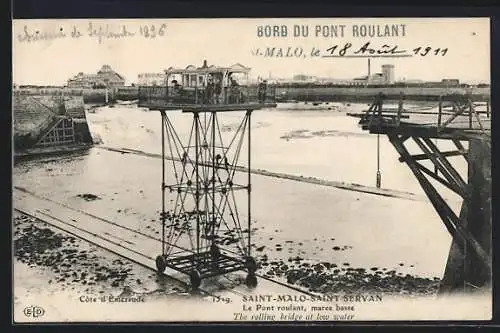 AK Saint-Malo-Saint-Servan, Le Pont Roulant-Marée basse