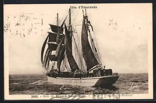 AK Dinard, Segelschiff auf den Weg in Hafen von St. Malo