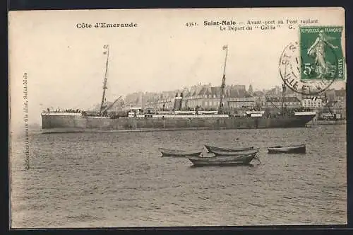 AK Saint-Malo /Côte d`Emeraude, Avant-port au Pont roulant, Le Départ du Gallia