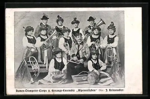 AK Damen-Trompeter-Corps u. Gesangs-Ensemble Alpenveilchen