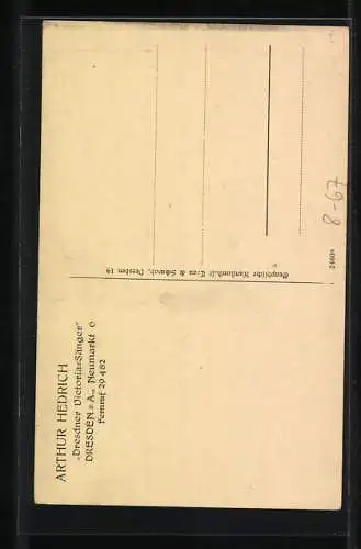 AK Arthur Hedrich bei einer Travestie-Nummer, Dresdner Victoria-Sänger