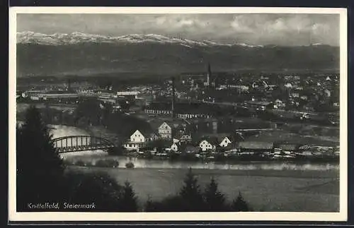 AK Knittelfeld /Steiermark, Teilansicht mit Brücke