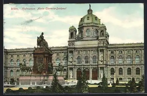 AK Wien, Hofmuseum und Maria Theresia-Denkmal