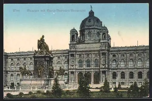 AK Wien, Museum mit Maria-Theresien-Monument